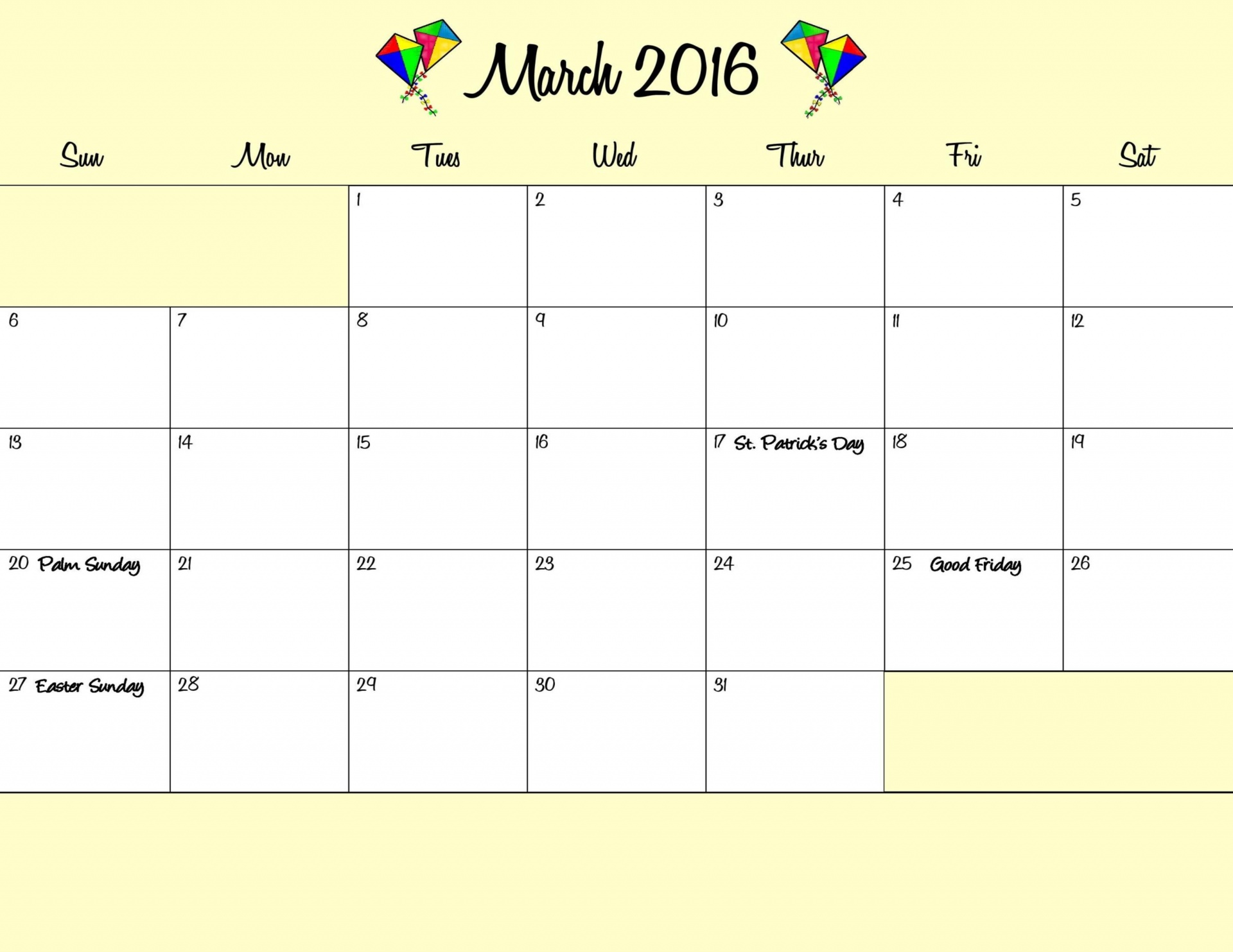 Março 2016 Planner