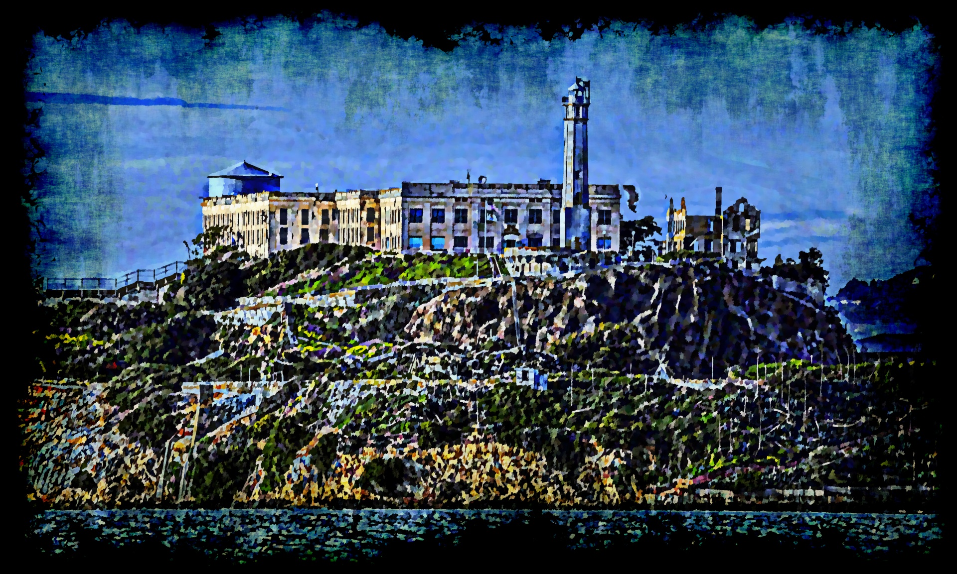 Pintada de la isla de Alcatraz
