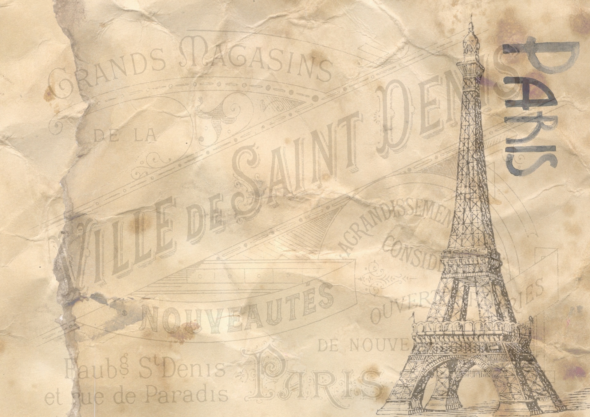 Paris Background Parchment Paper