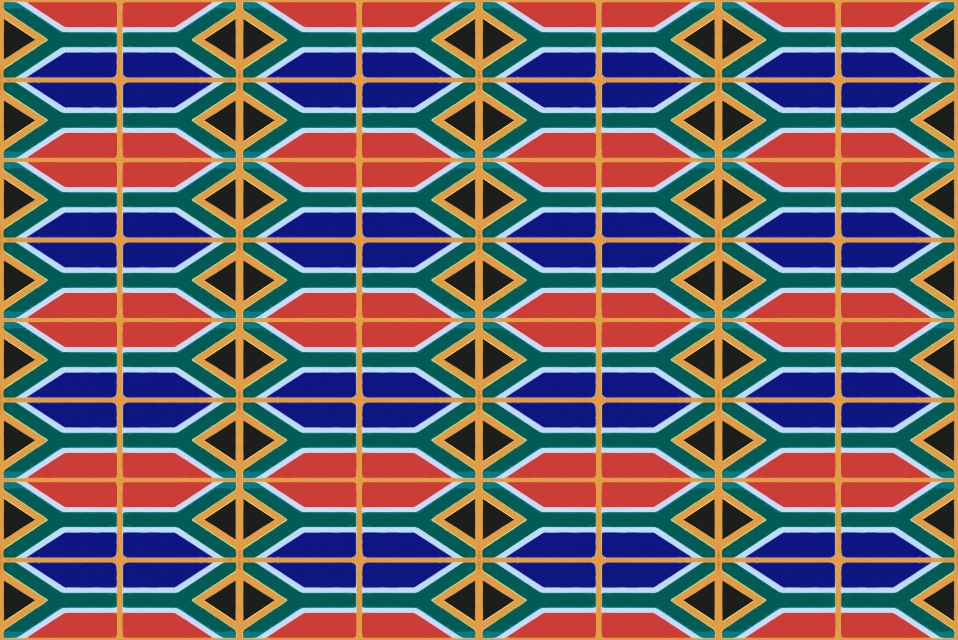 南アフリカの旗のパターン