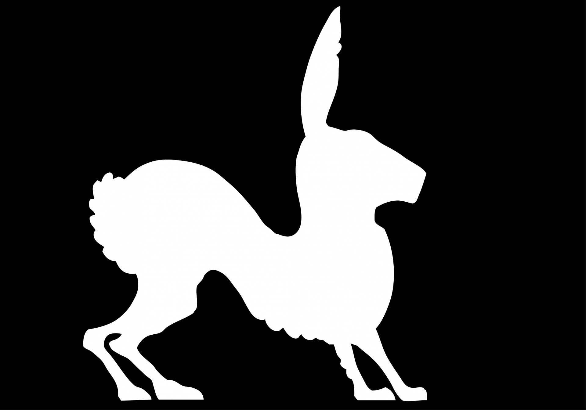 ウサギのクリップアートシルエット