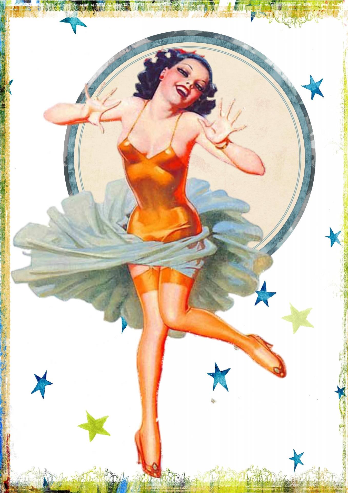 Retro Pin-up Lady Art Collage Free Stock Photo - Public Domain Pictures