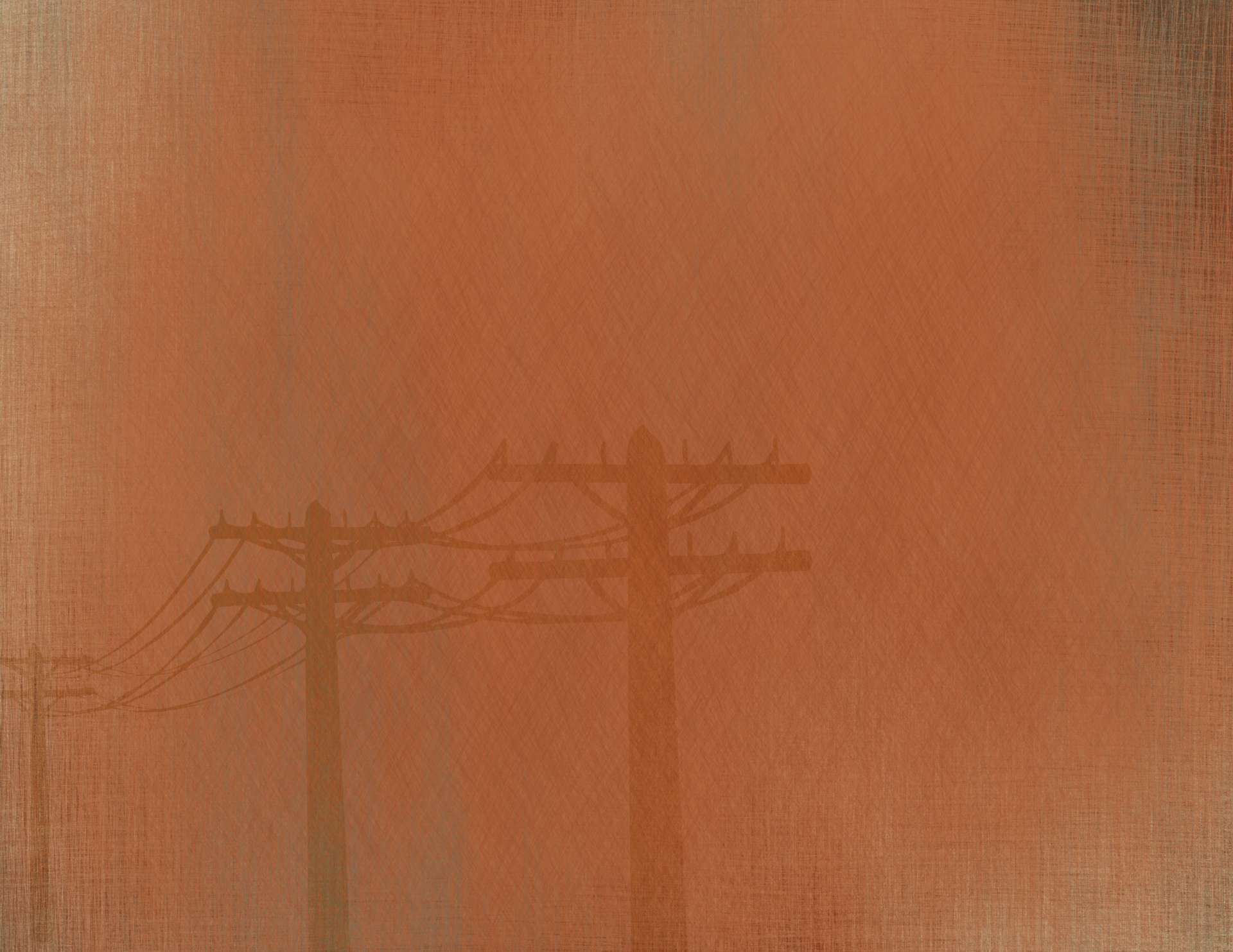 Red Brown Electricity Poles