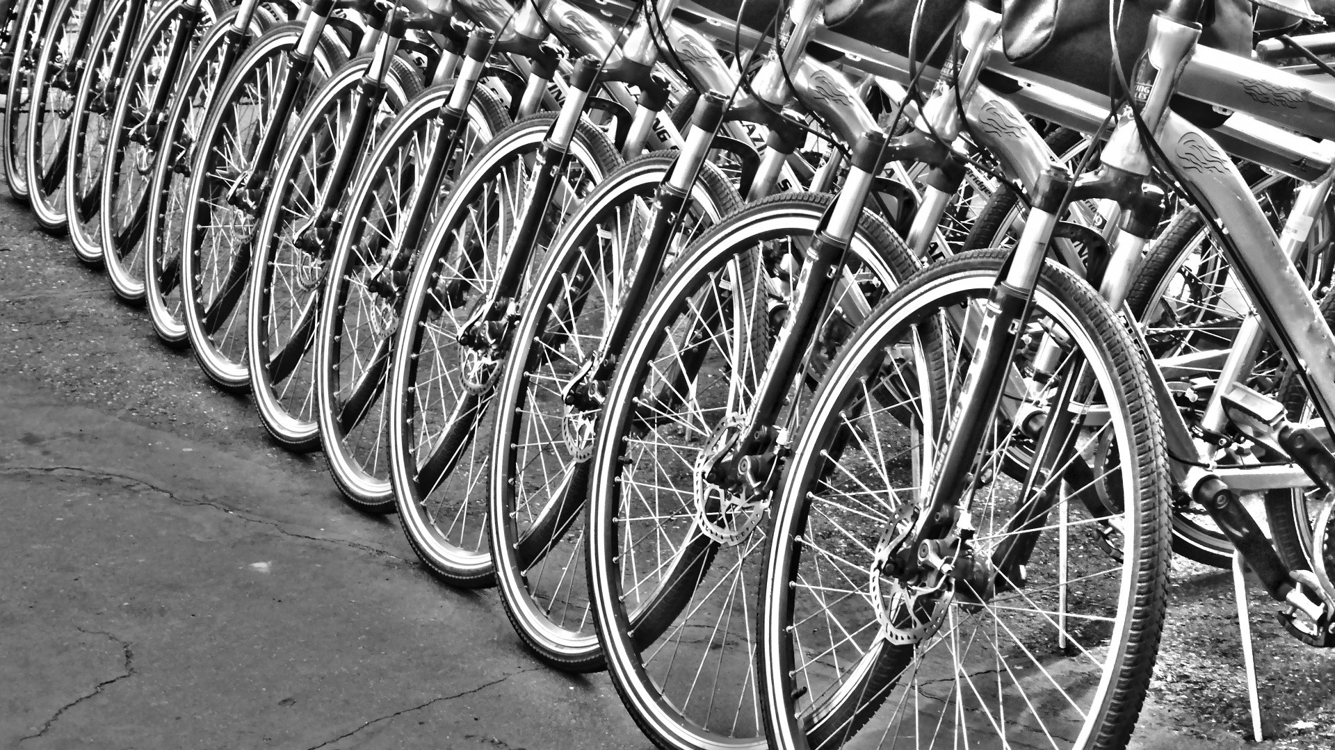 Rangée de bicyclettes
