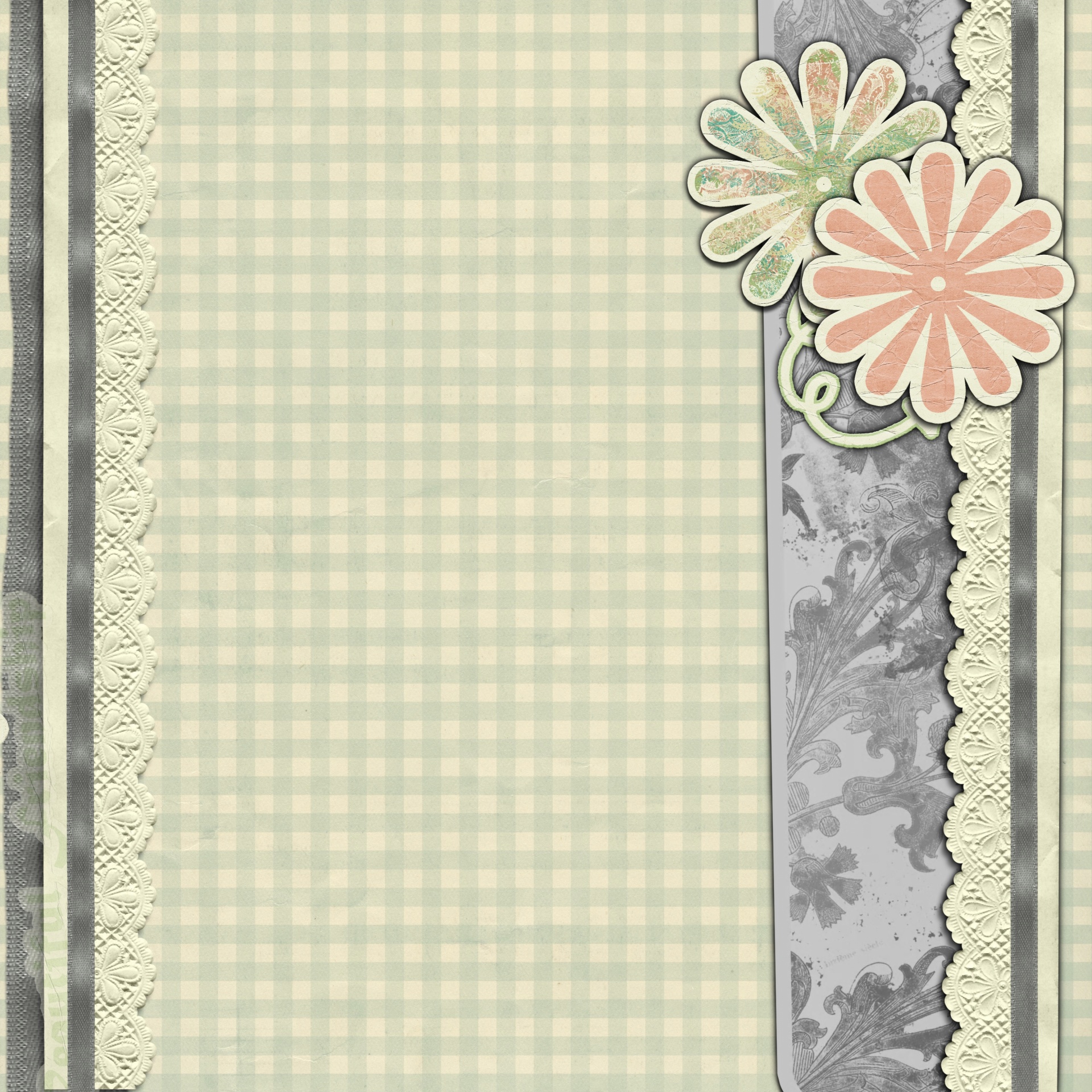 Página do Scrapbook Flower Soft Green