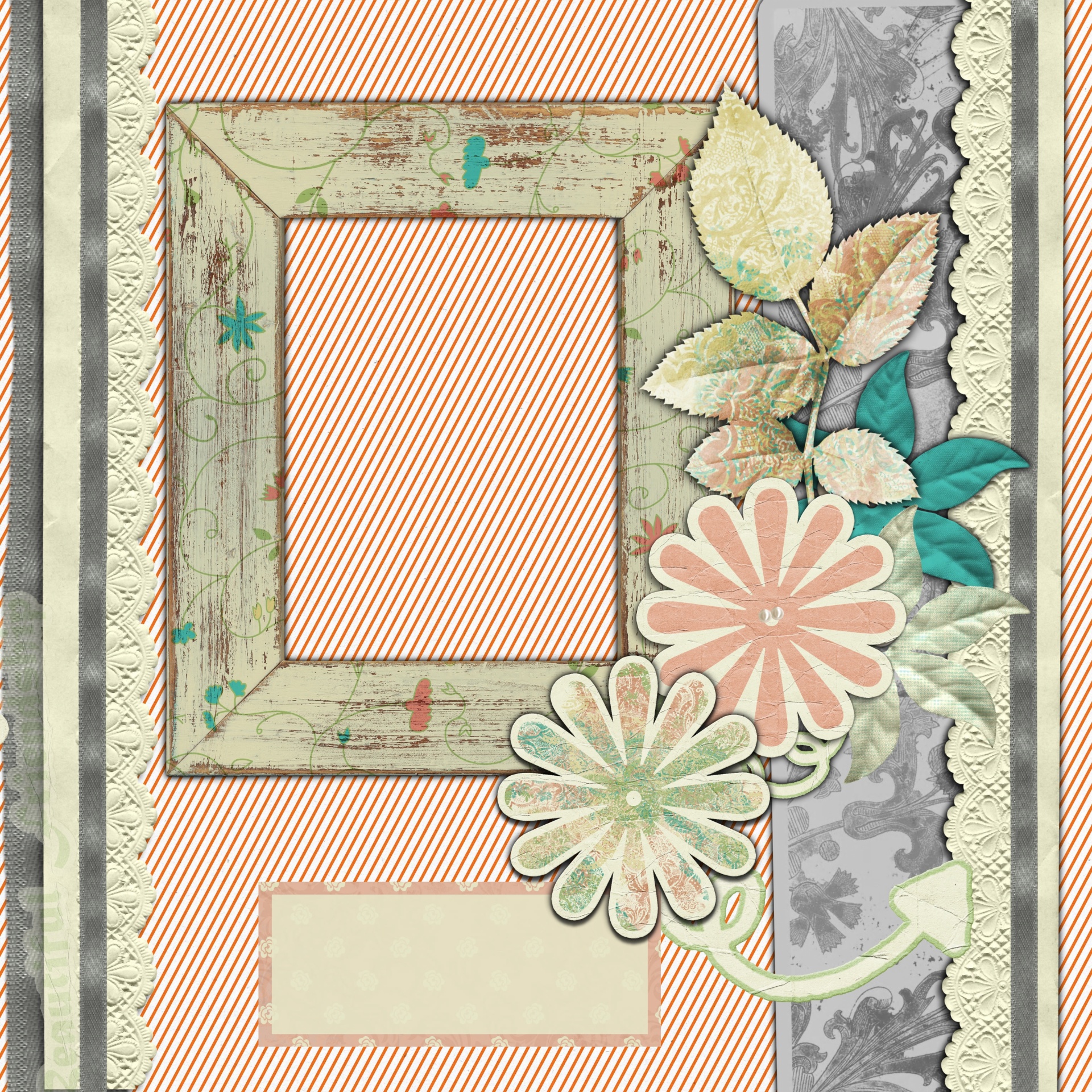 Scrapbook Page Flower With Frame