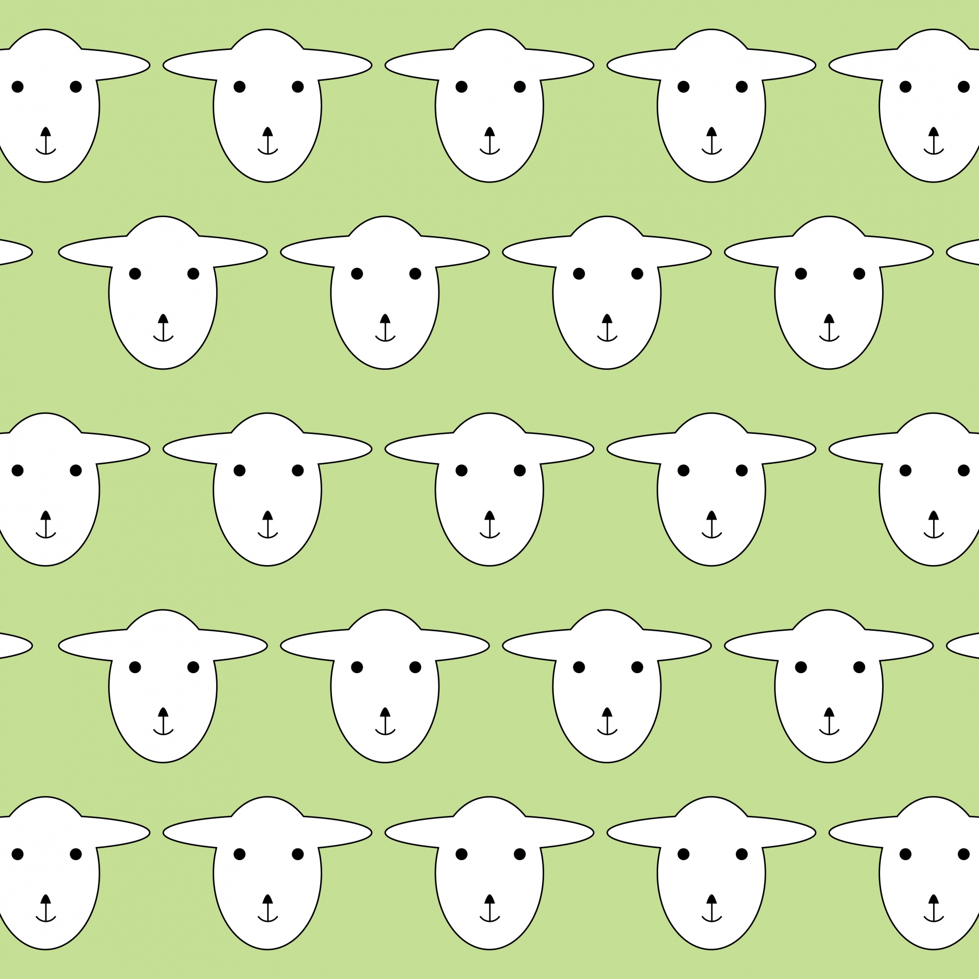 Wallpaper Sheep Pattern Verde