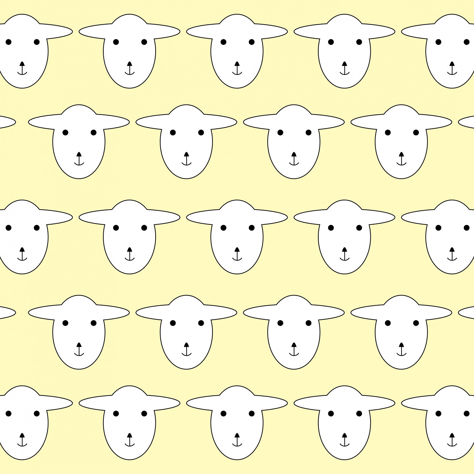 羊の壁紙柄イエロー