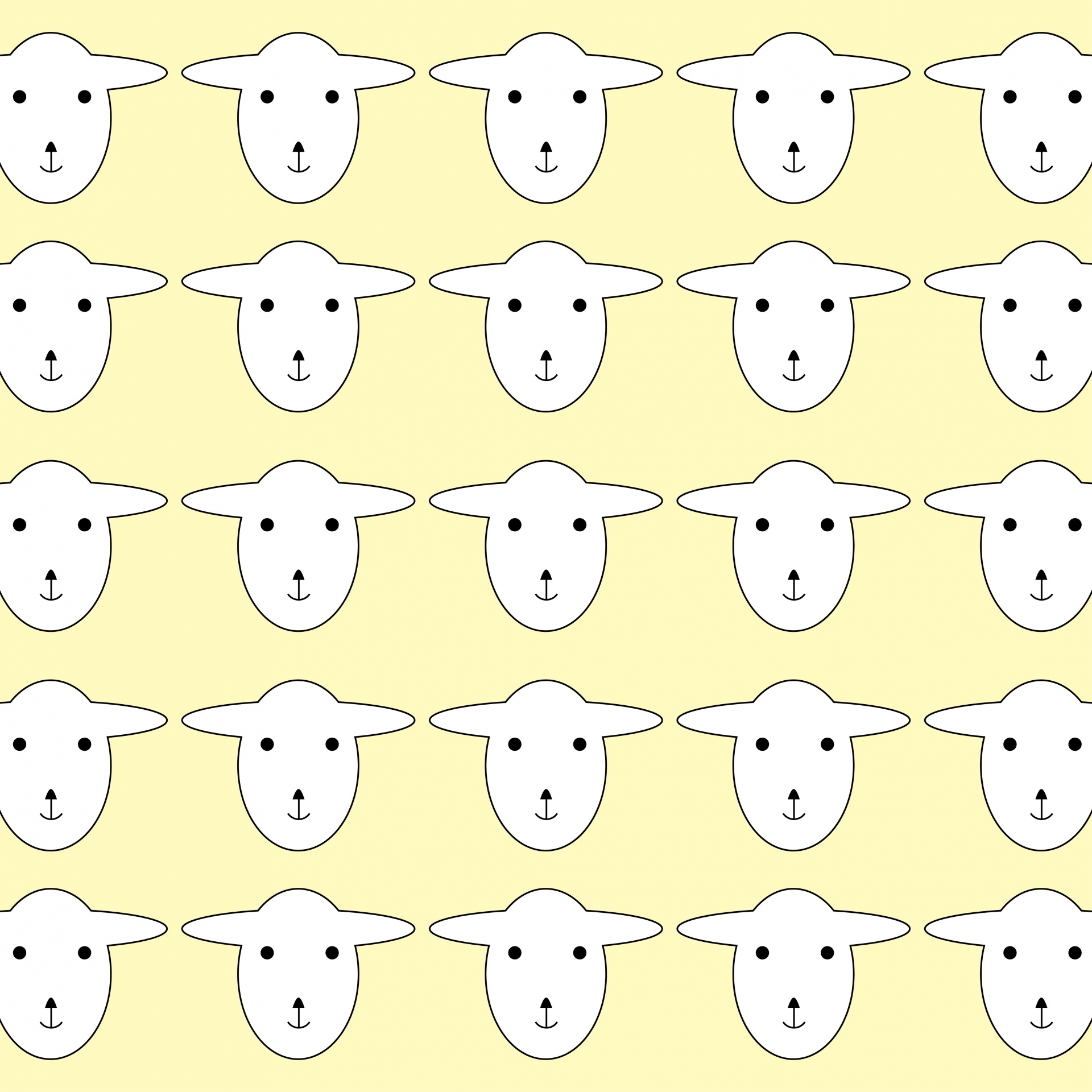 Wallpaper Sheep Pattern Yellow