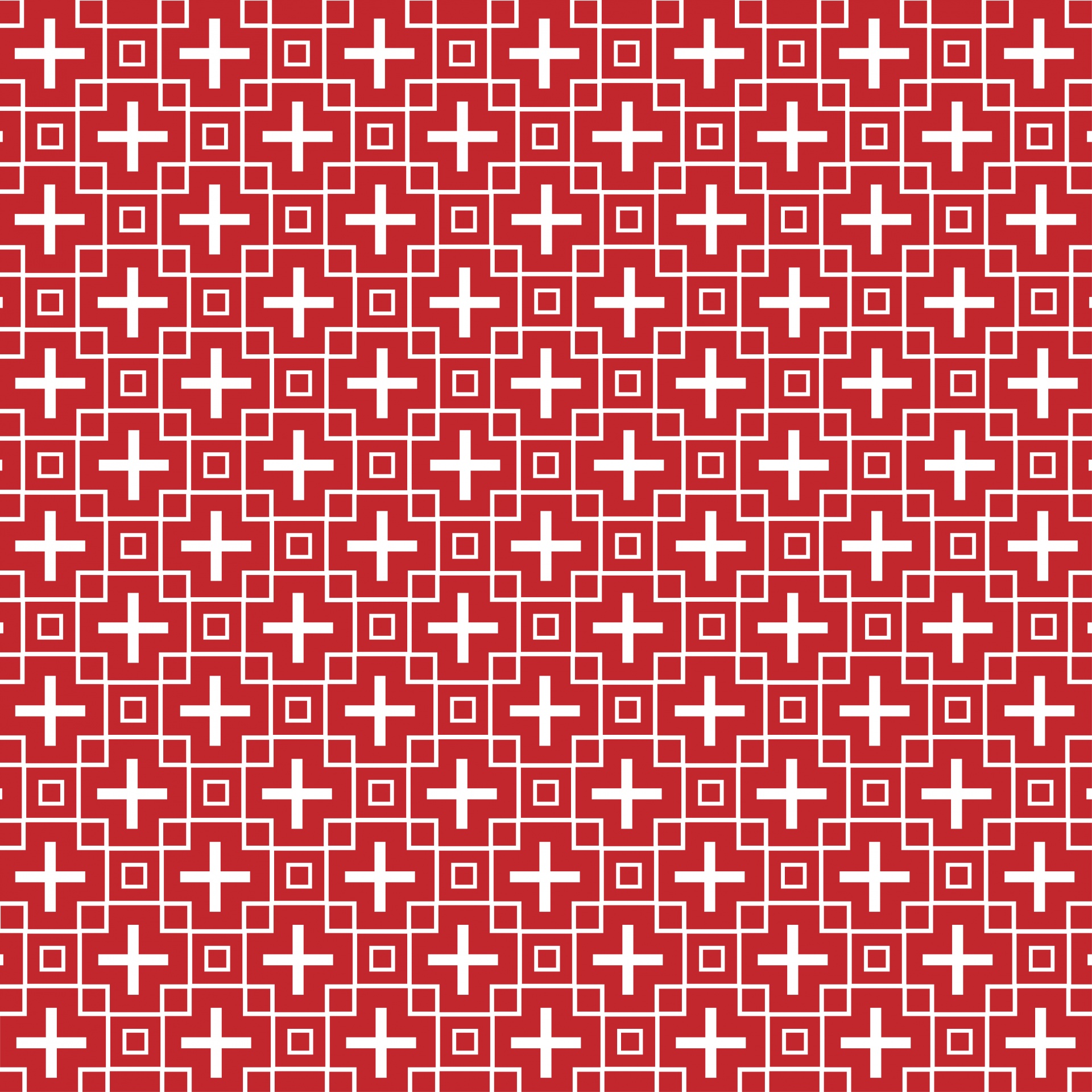 Squares & Cross Red Wallpaper