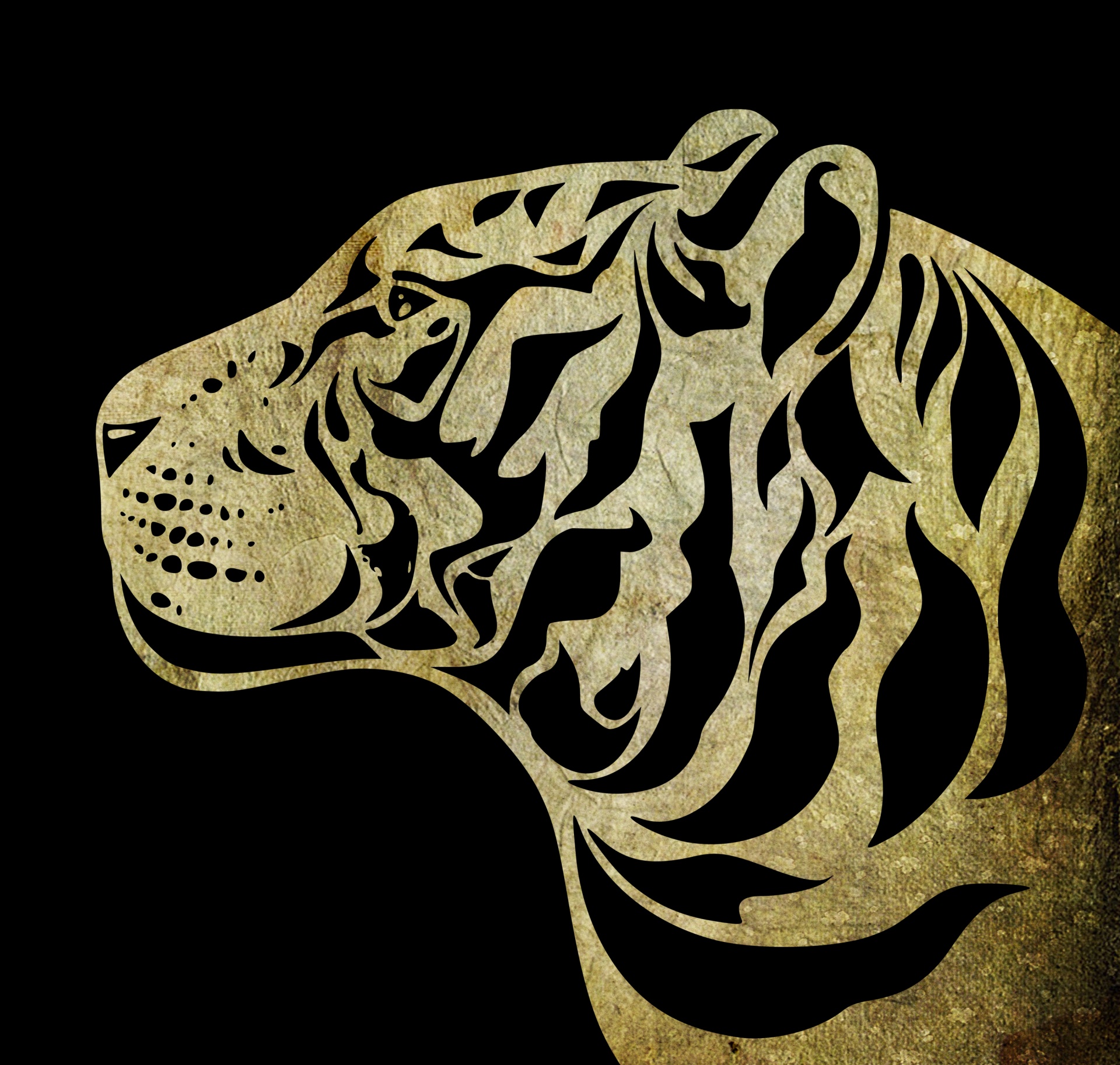 Tiger Face Grunge Background
