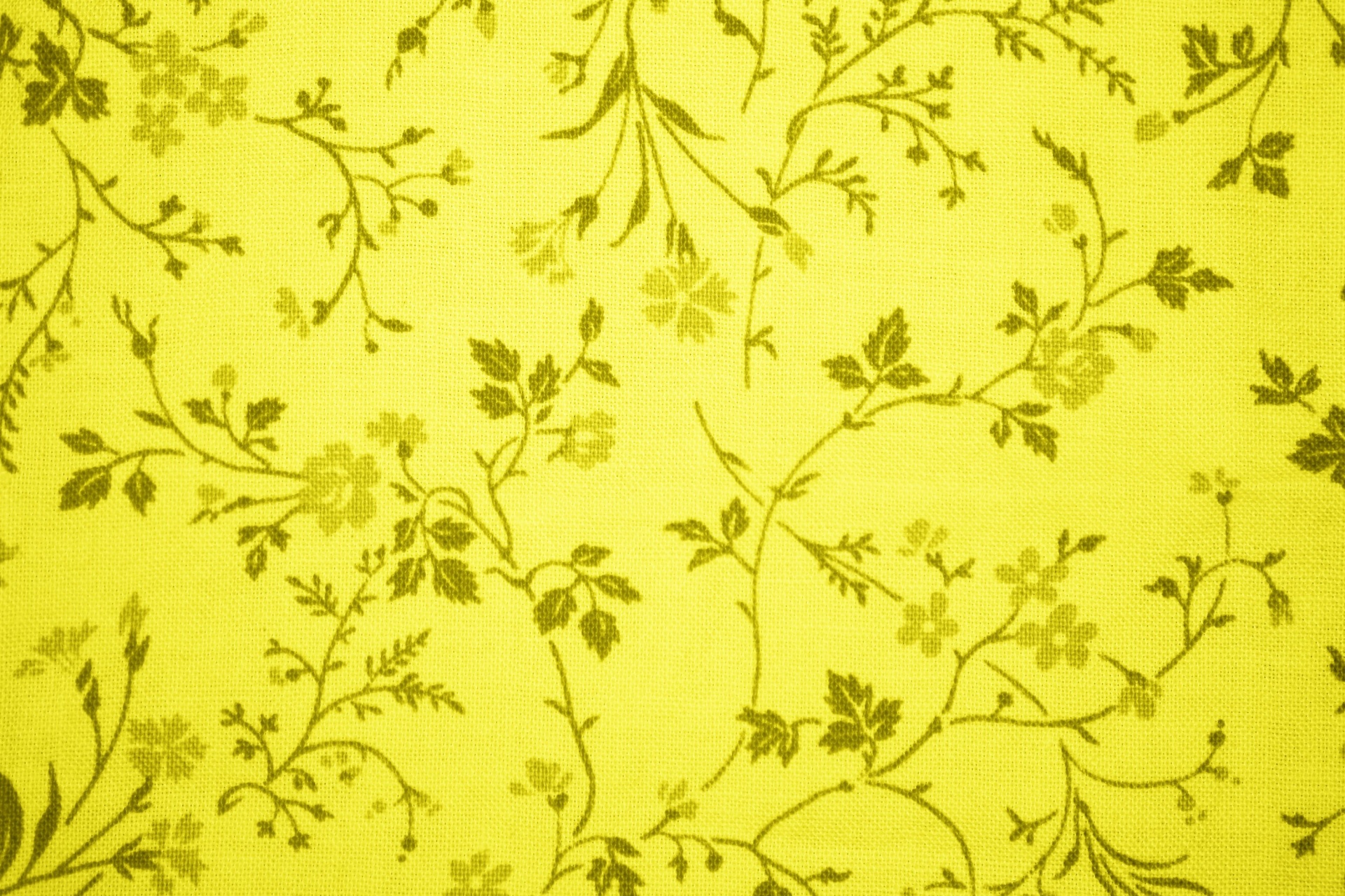 Tecido amarelo florido