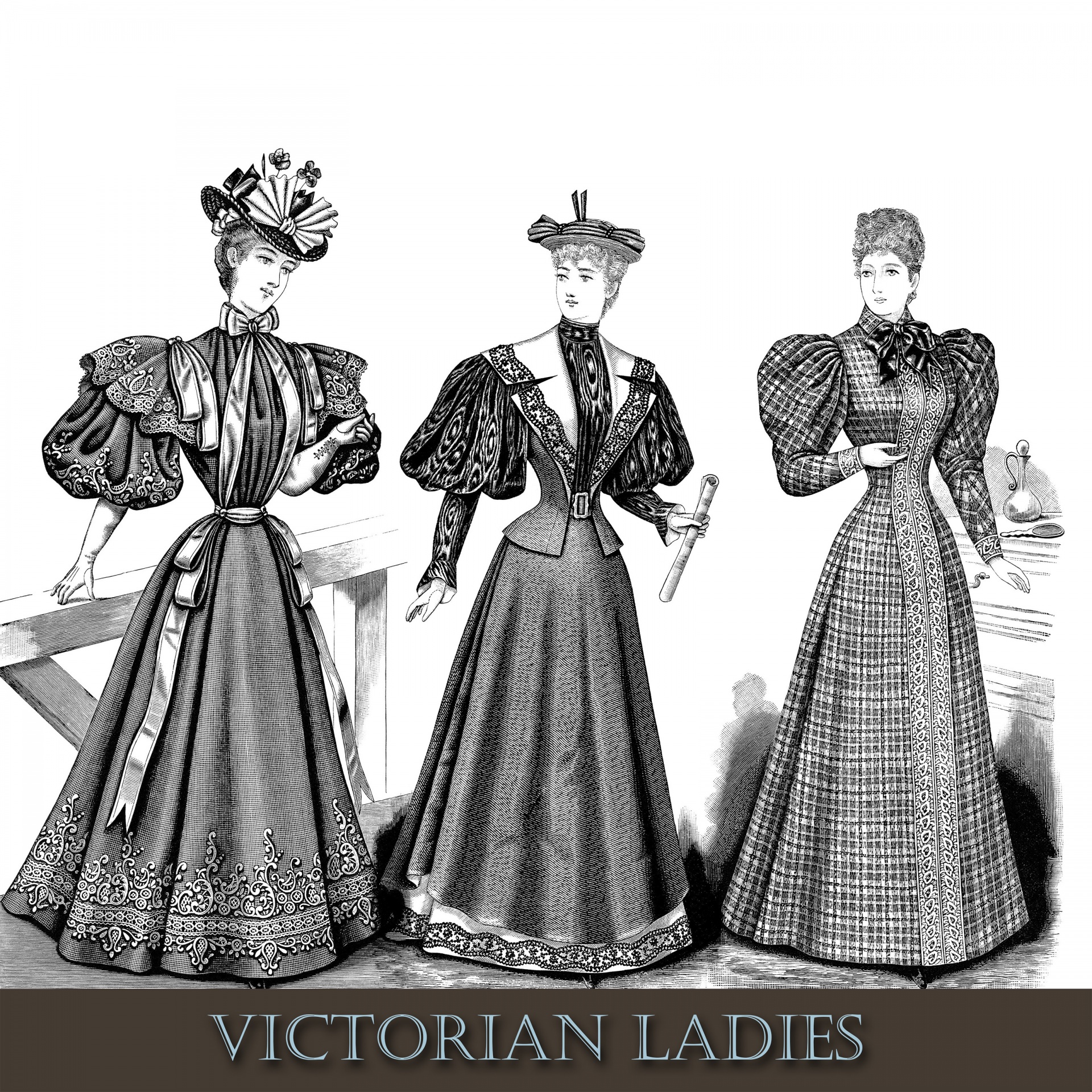 Victorian Ladies Clipart Free Stock Photo - Public Domain Pictures