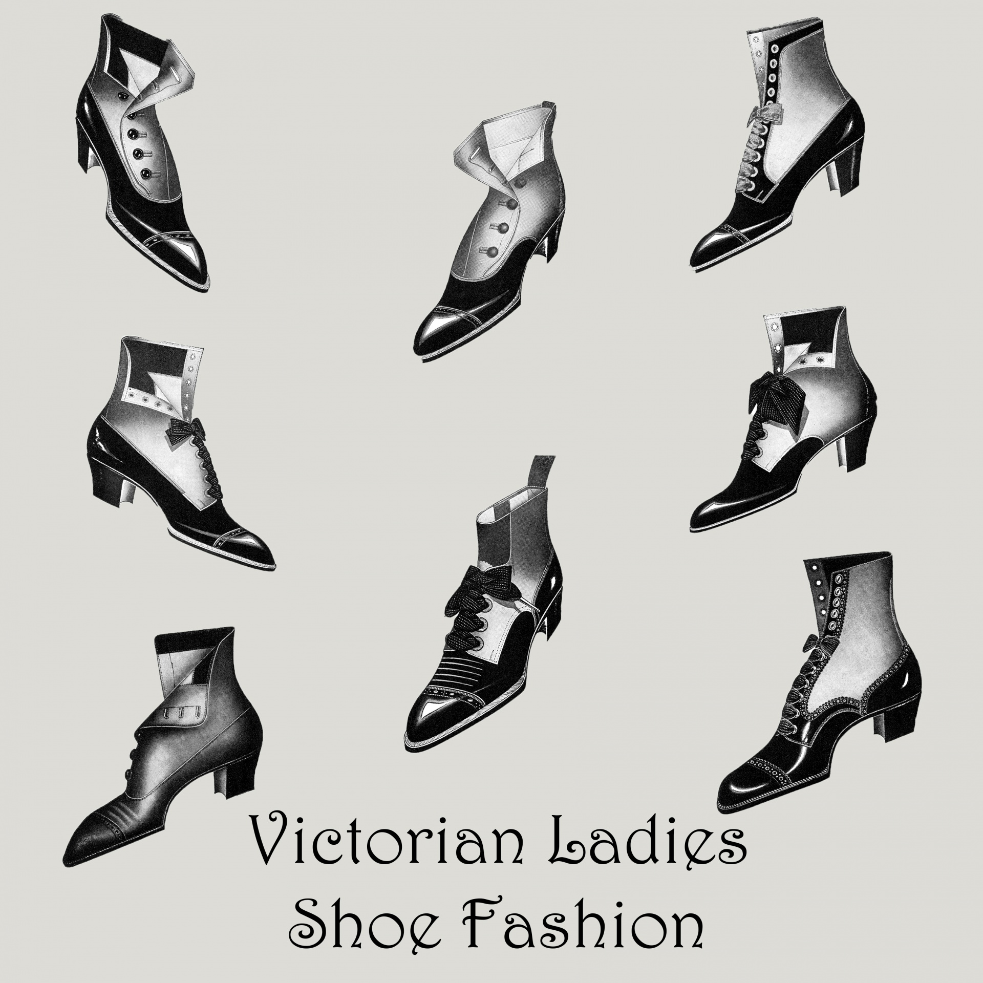 Viktoriánské dámské boty klipart