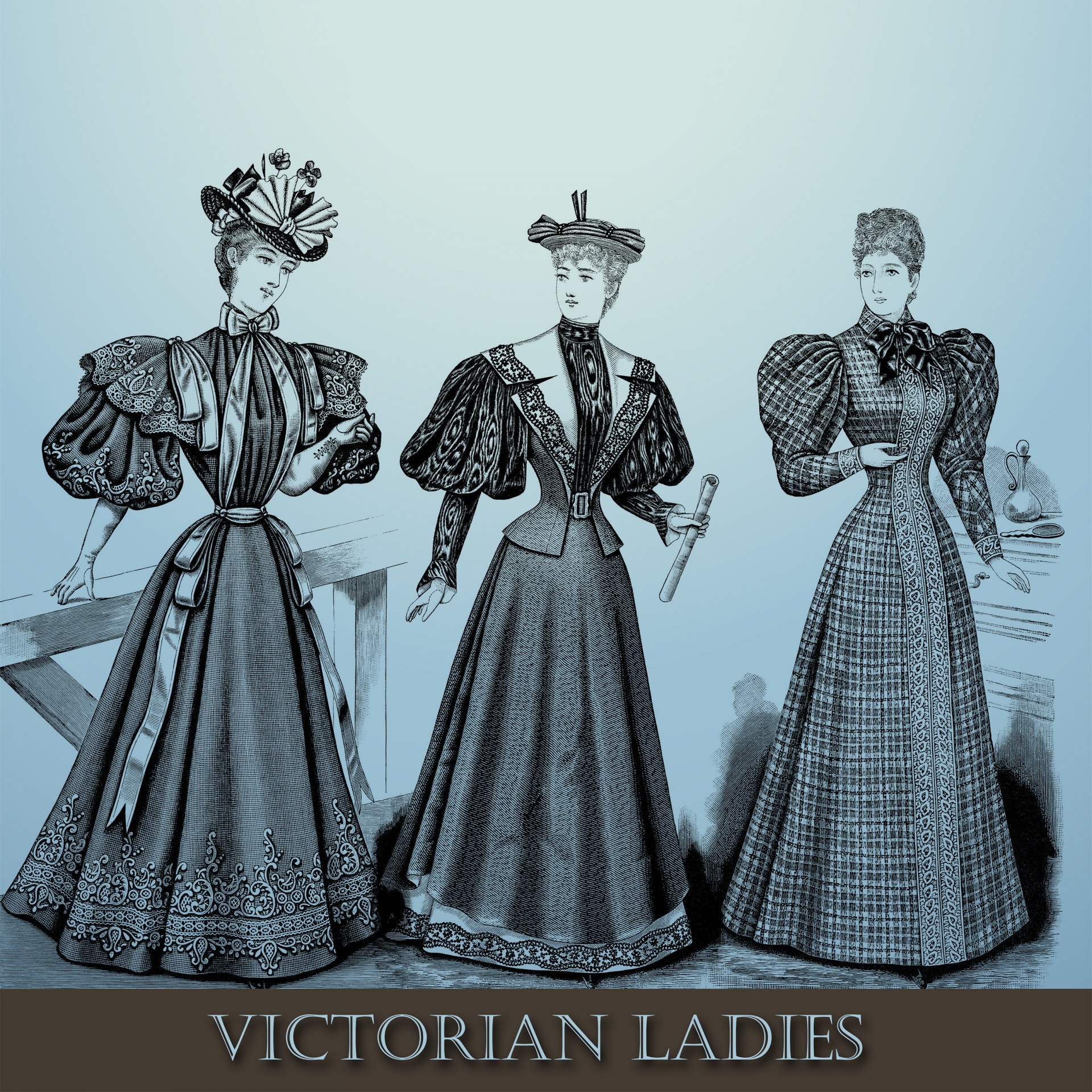 Senhoras do Victorian de arte vintage