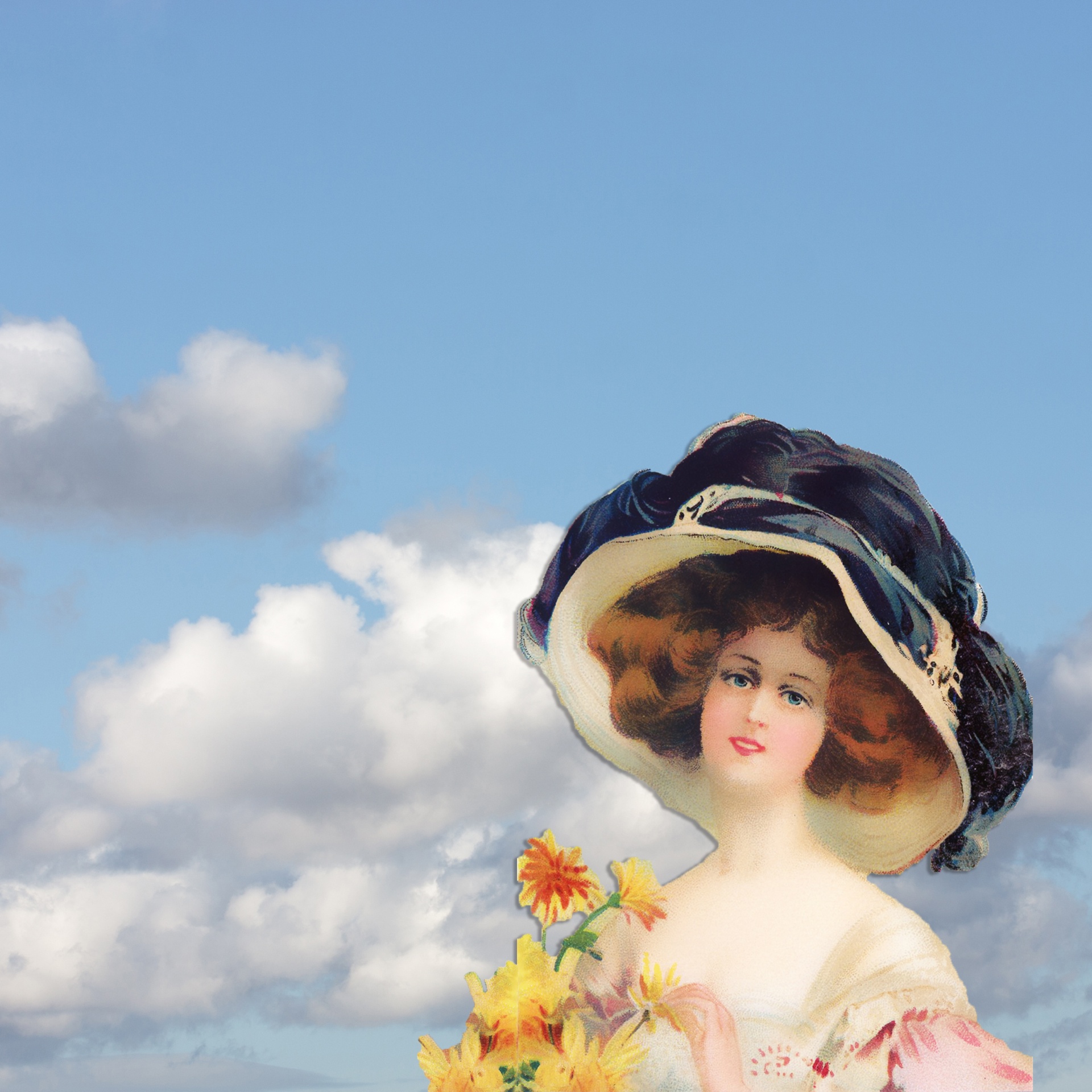 ビクトリア朝の女性の帽子雲