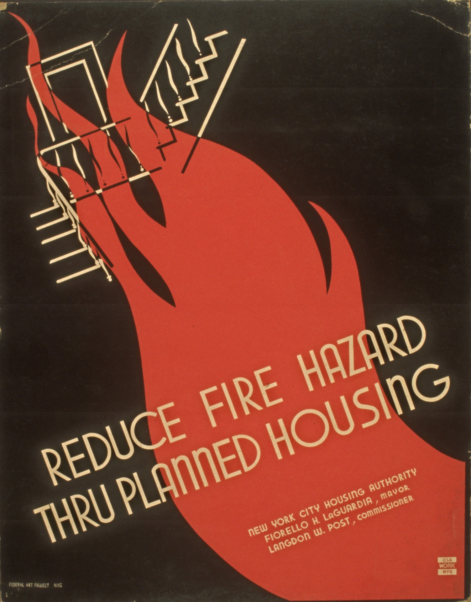 Poster Aviso de incêndio do vintage