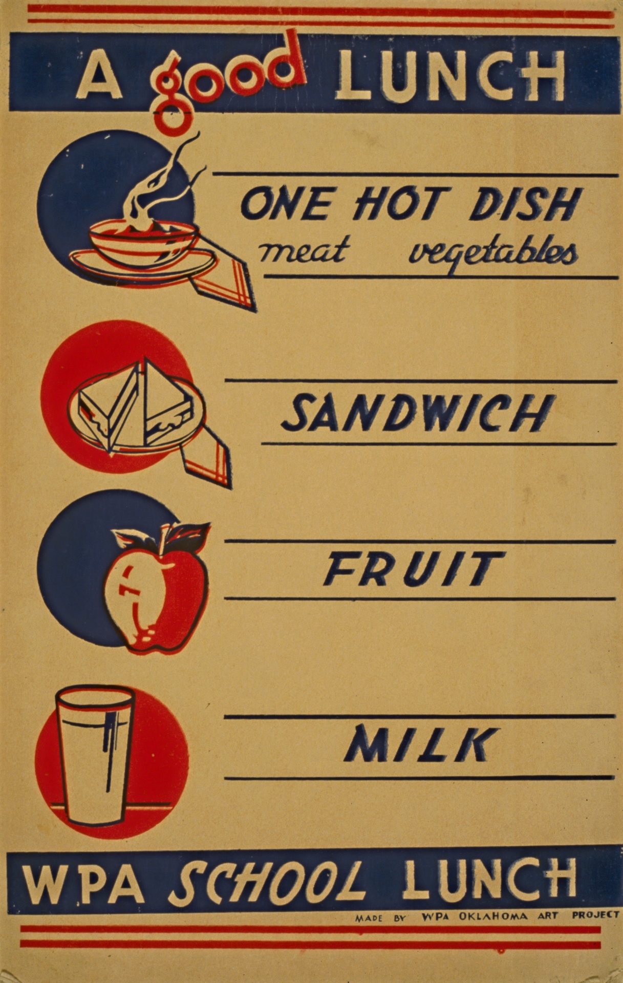 Vintage Oběd Plakát