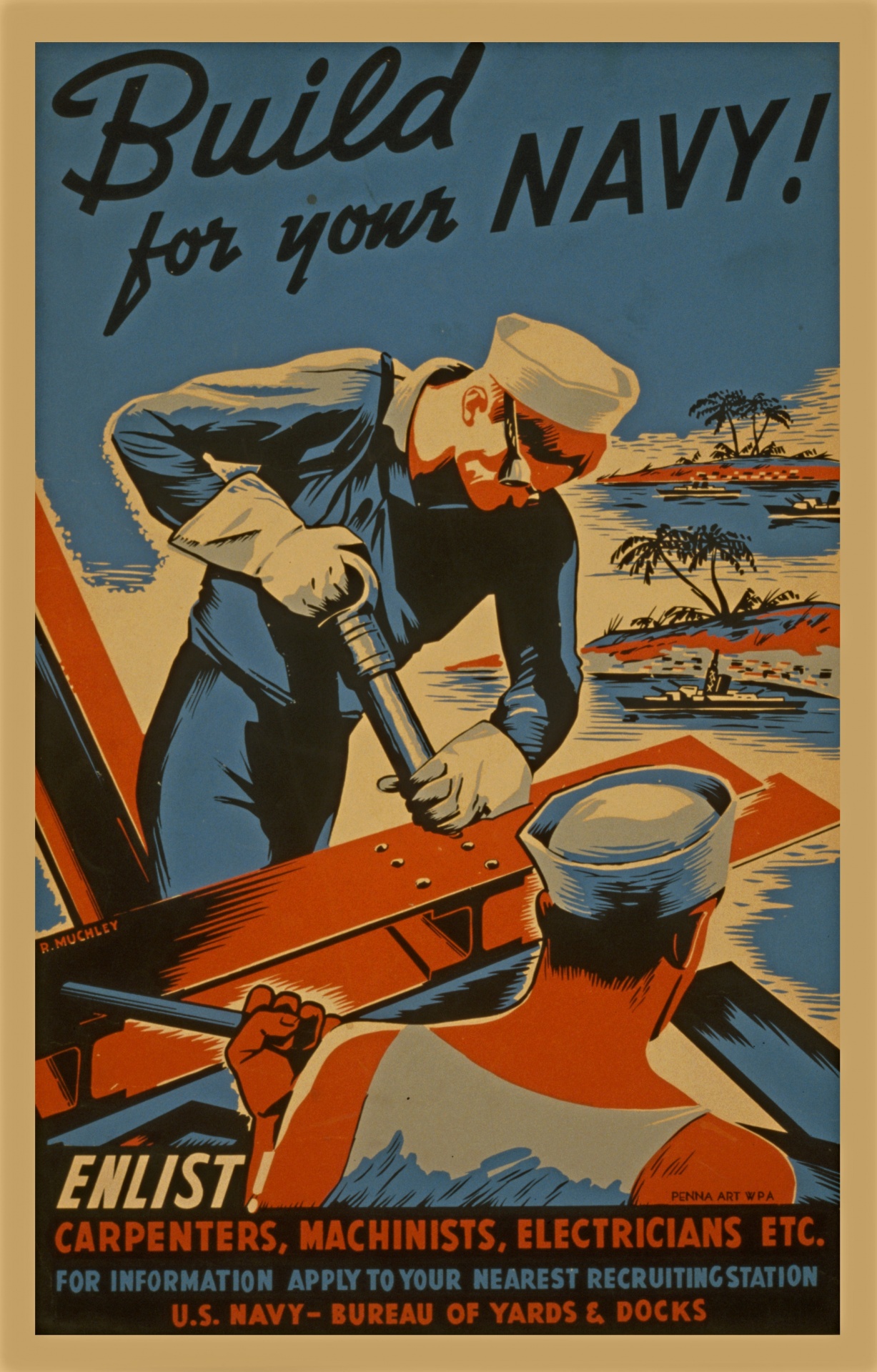 Affiche vintage de marine