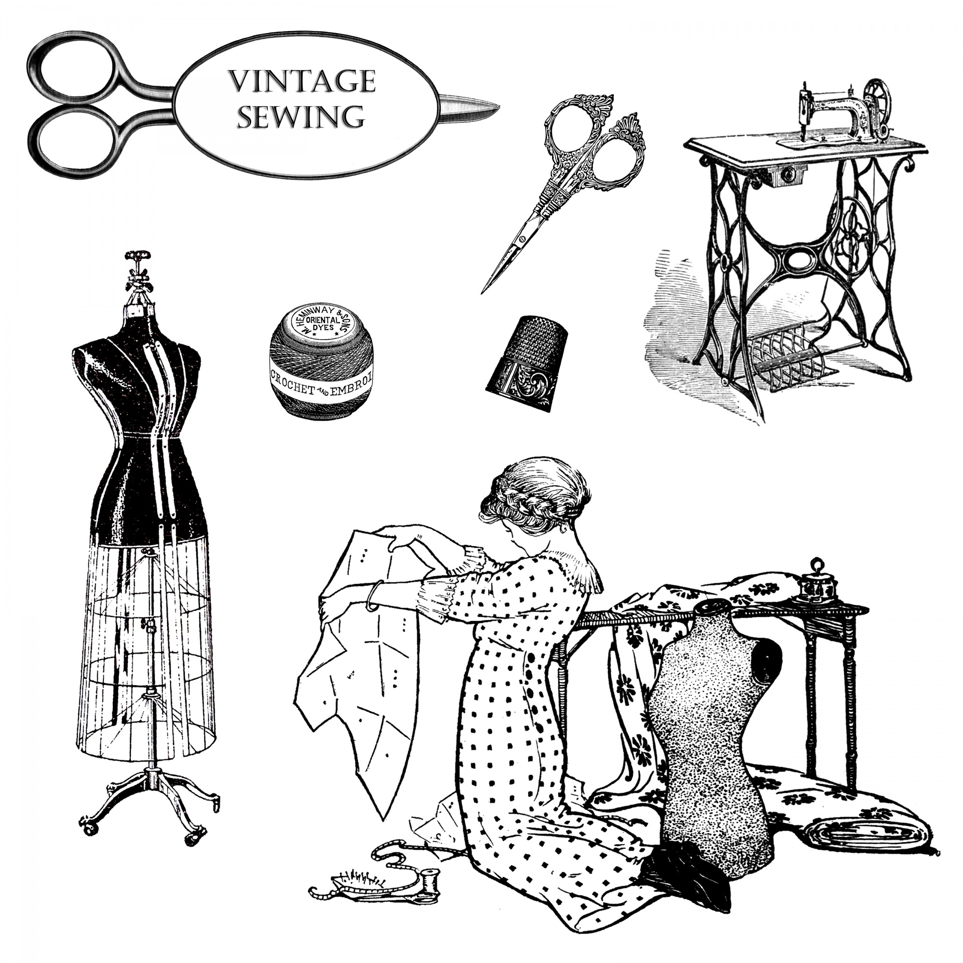 Clipe de costura do vintage
