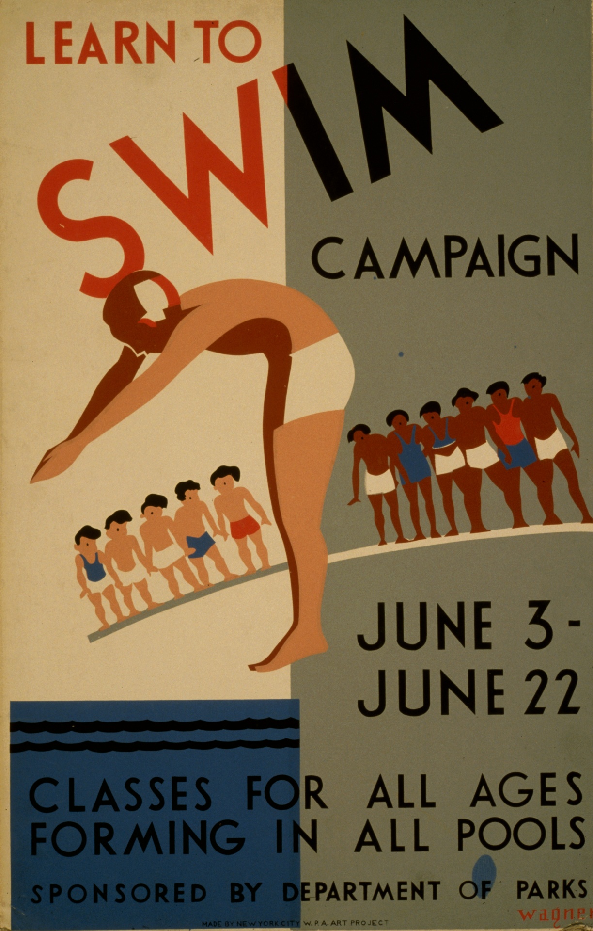 Vintage Swim Plakát