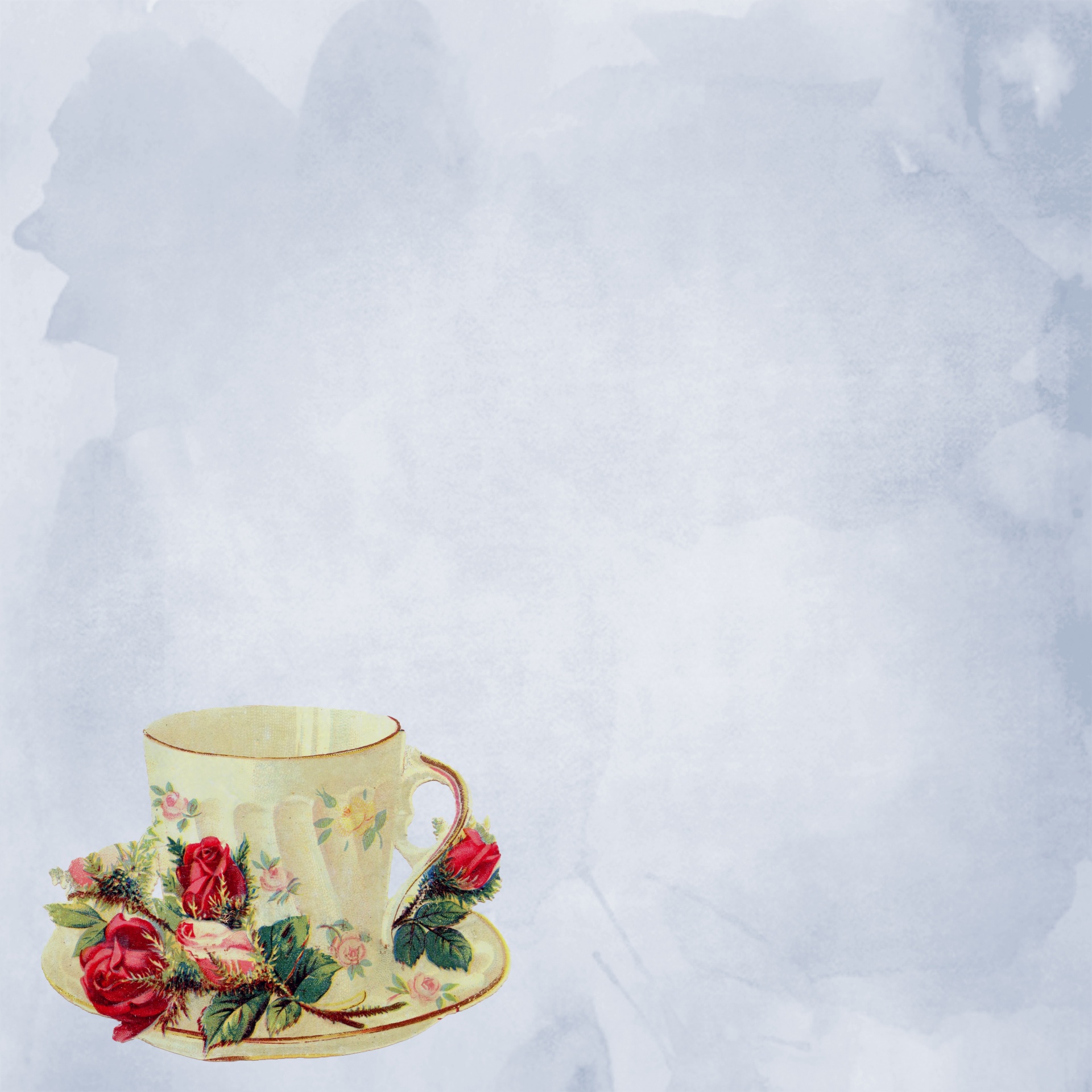 Teacup do vintage com rosas
