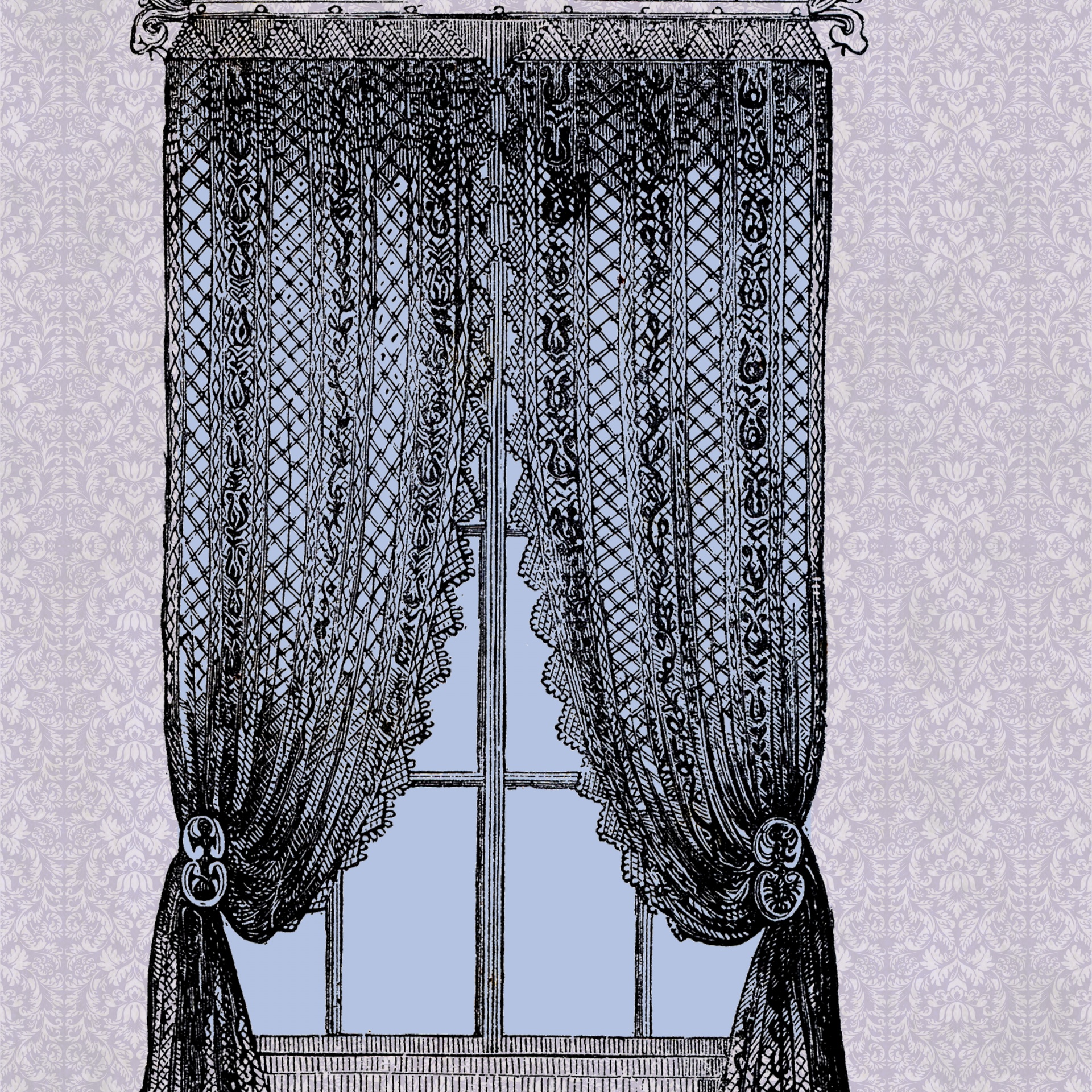 Okno s krajkou roušky