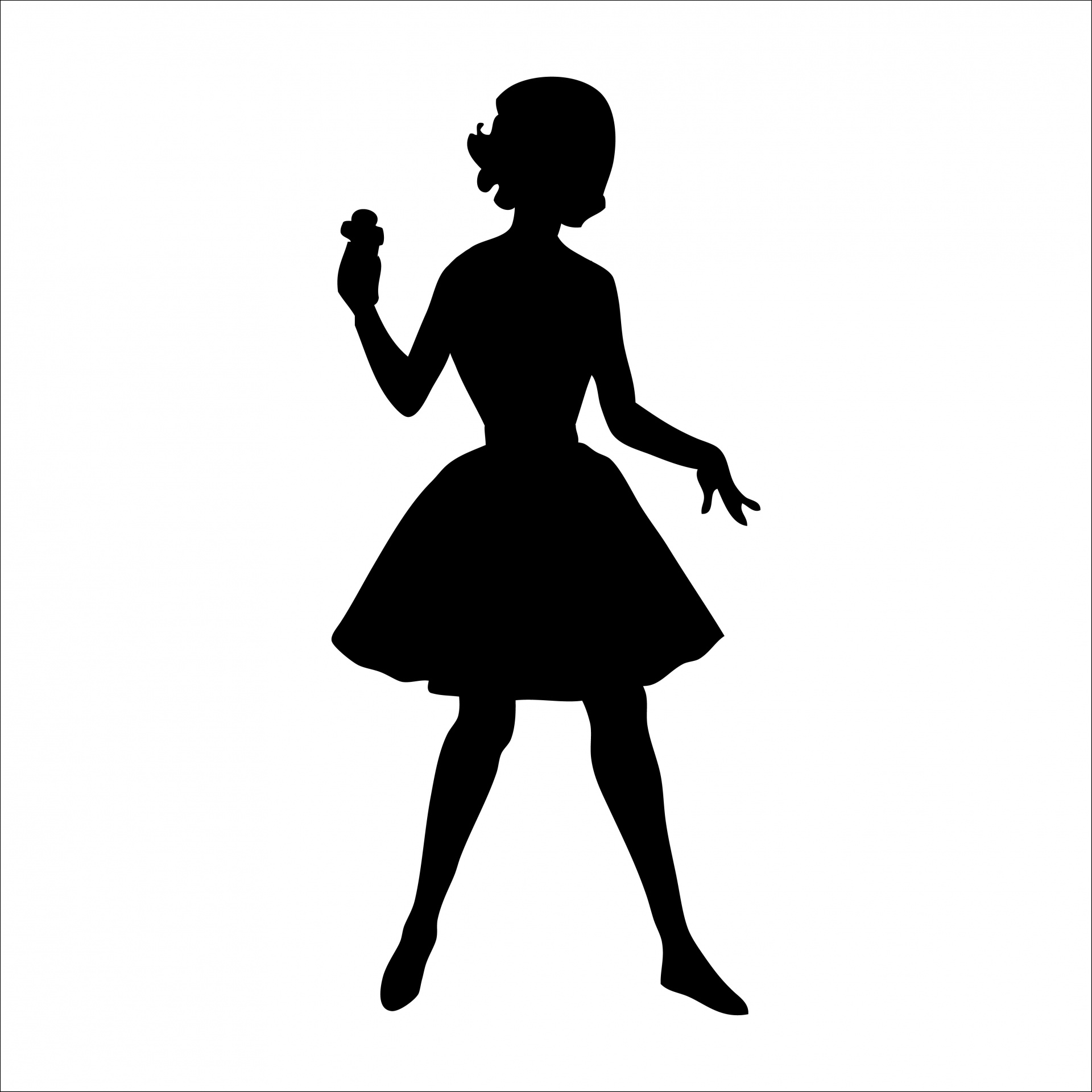 Woman Silhouette 1950s Clipart