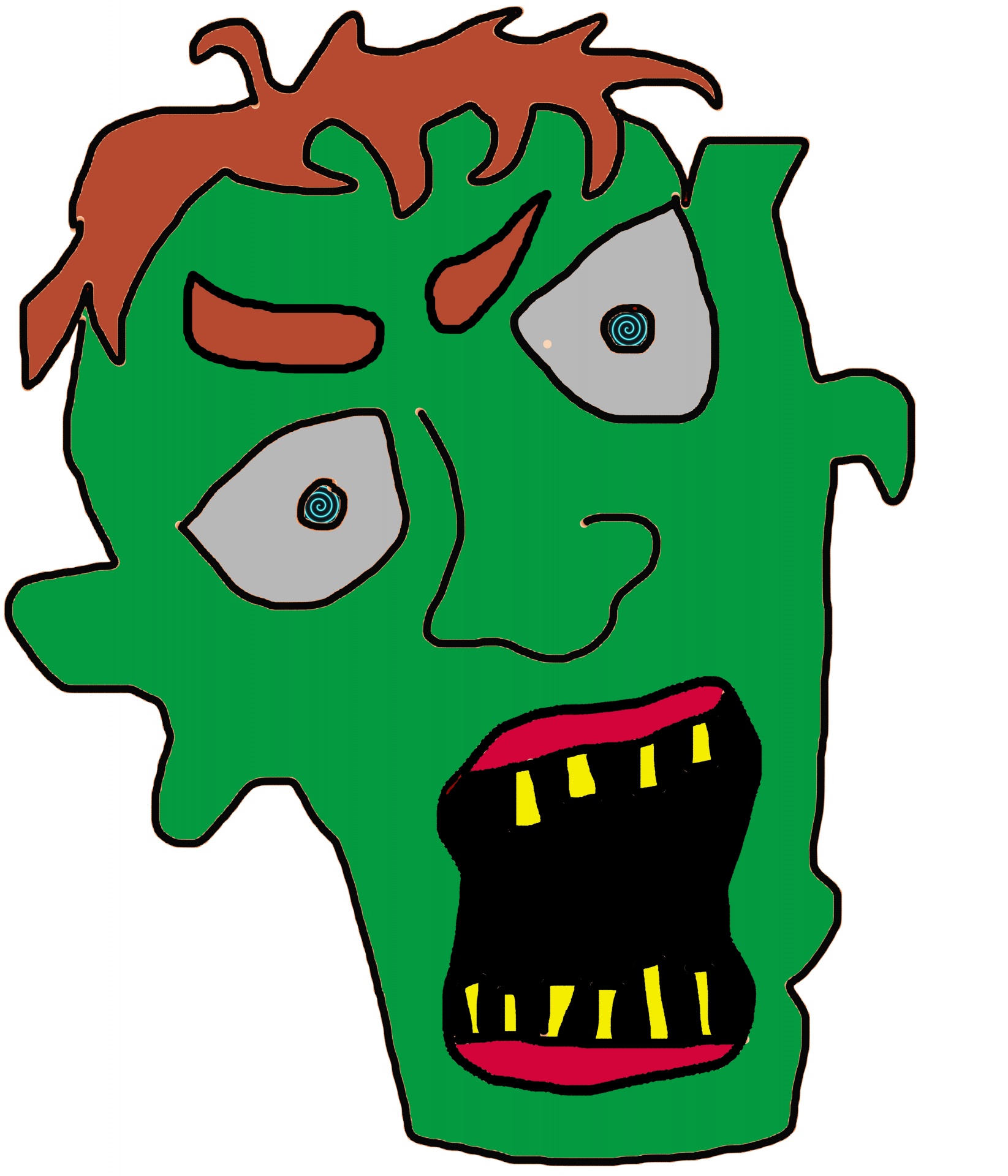 Cabeça cartoon zombie