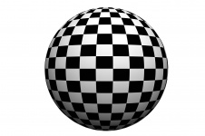 Esfera 3D con tablero de ajedrez asignad