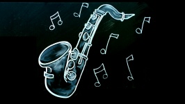 Angekreidet Tafel Saxophon