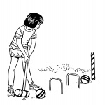 Child Playing Croquet Clipart