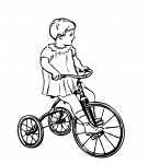 Copil de călărie Trike Illustration