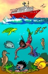Barn illustration Ocean dykare