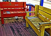 Colorful Wooden Benches
