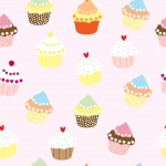Cupcakes Patroon van het Behang