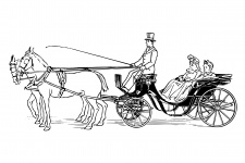 Chariot hippomobile Clipart