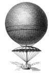 Heißluft-Ballon-Weinlese-Zeichnung