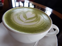 Hot Green Tea With Heart Art