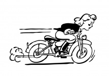 Lady Riding Motocicletă Clipart