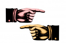 Pekande finger - Hand banner. Hand