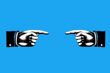 Pekande finger - Hand banner. Hand