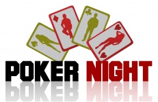 Noche del póker de juego Logo Conectar
