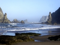 Praia rochosa de Oregon