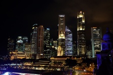 Singapur-Skyline-Nachtansicht