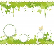 Spring background with butterflies