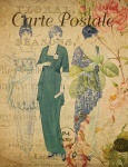 Vintage Női virágos háttér
