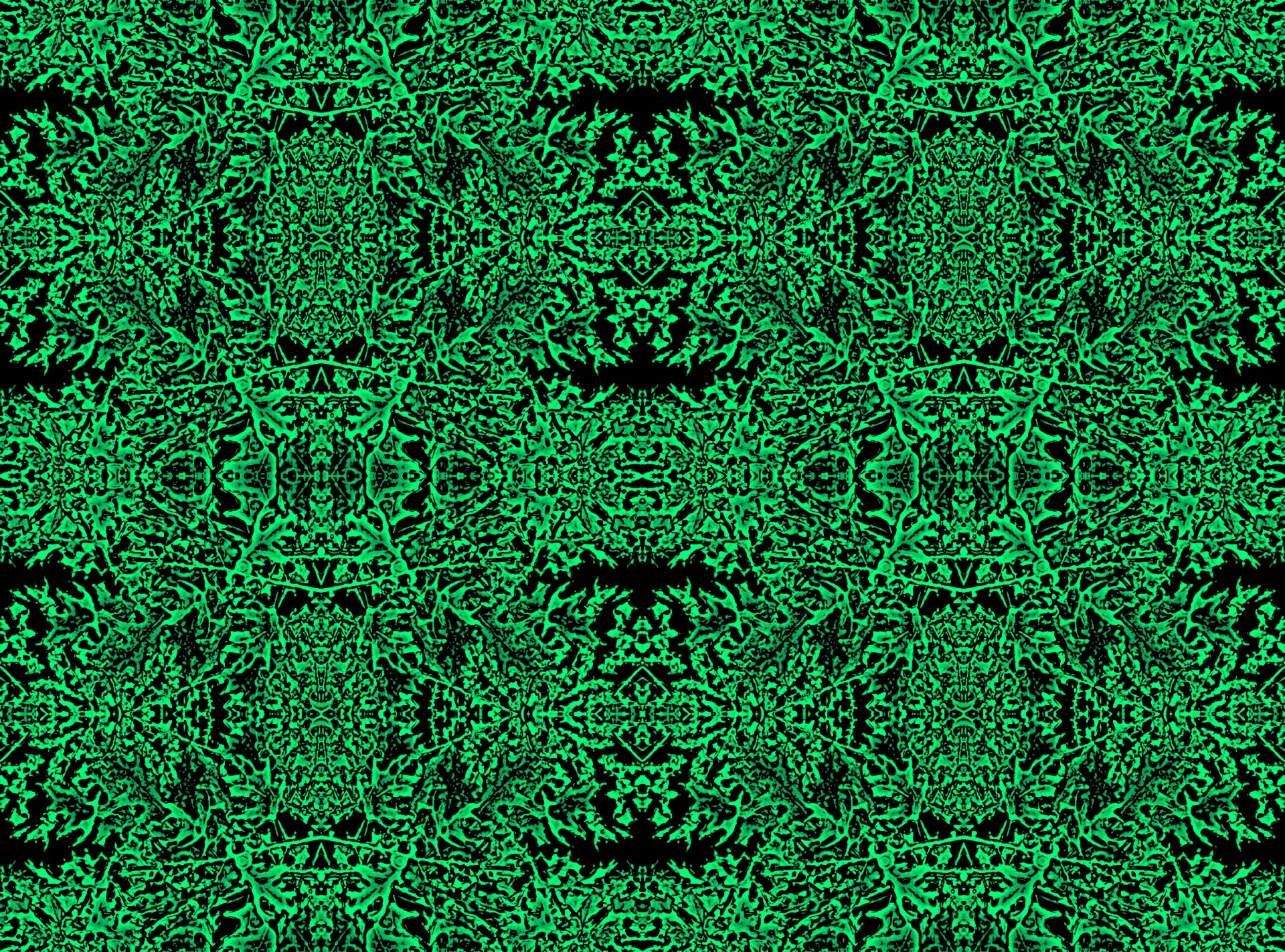 黒と緑の逆スタンプパターン