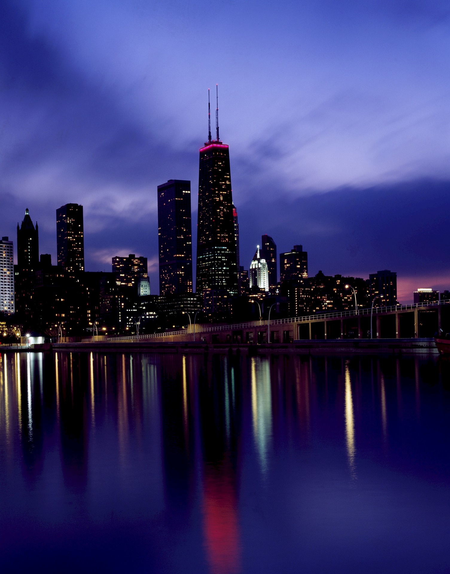 Chicago Skyline Dusk View Free Stock Photo - Public Domain Pictures