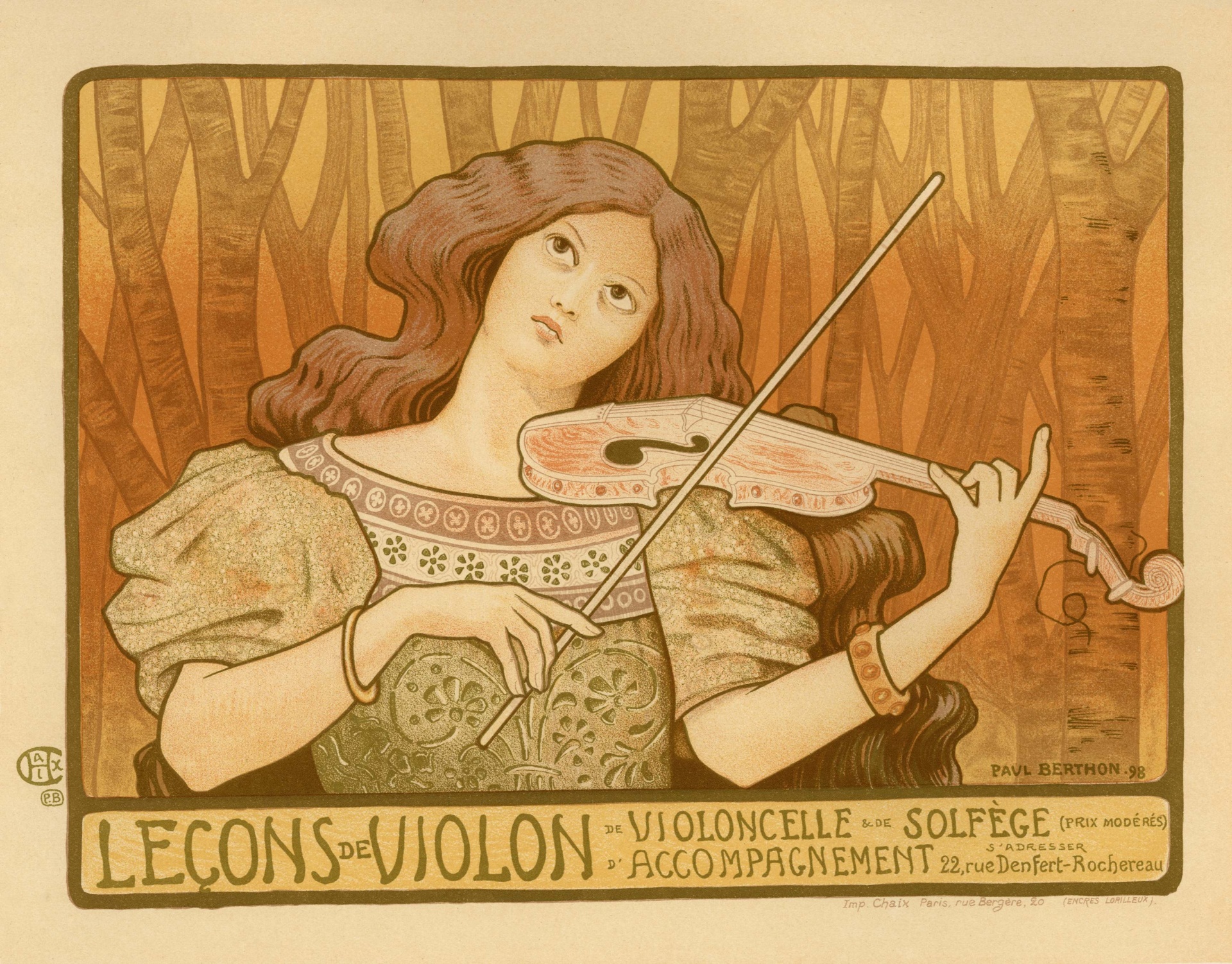 Fransk affisch violin Prestanda